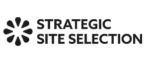 Strategic Site Selection logo with stylized flower-like icon to the left of the text.